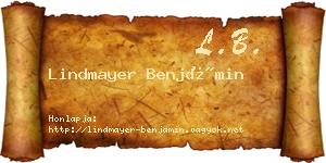 Lindmayer Benjámin névjegykártya