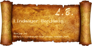 Lindmayer Benjámin névjegykártya